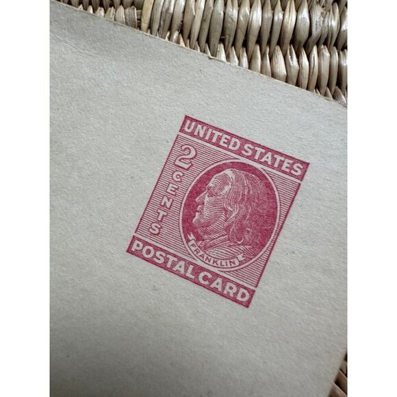 Postcards 2 cents Red Benjamin Franklin Blank Unused Postal Post Cards - Picture 2 of 8